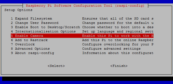 enable camera Raspberry Pi