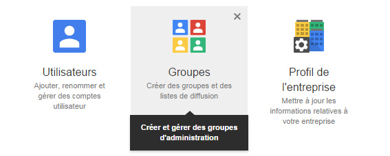 Gestion des groupes Google