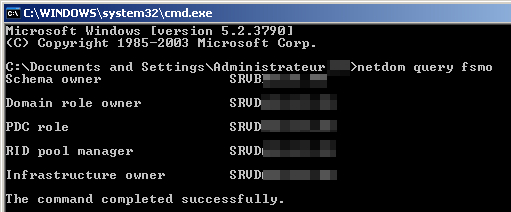 netdom query fsmo résultat