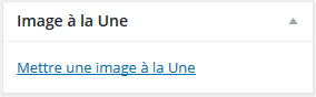 Menu Image à la Une - WordPress